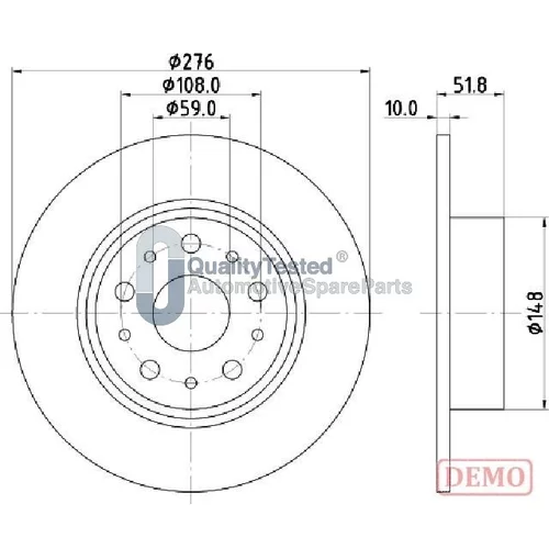 Brzdový kotúč JAPANPARTS DP0207JM