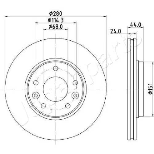 Brzdový kotúč JAPANPARTS DI-181C - obr. 1