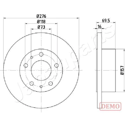 Brzdový kotúč JAPANPARTS DP-0223C