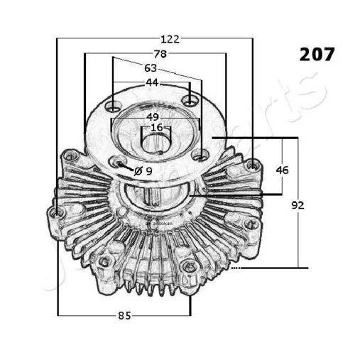 Spojka ventilátora chladenia JAPANPARTS VC-207 - obr. 2