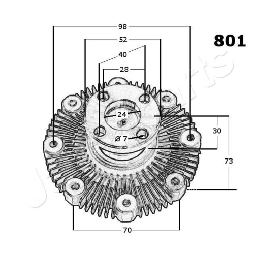 Spojka ventilátora chladenia JAPANPARTS VC-801 - obr. 2