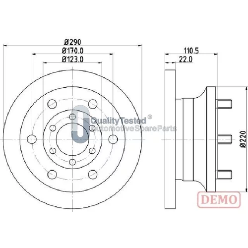 Brzdový kotúč JAPANPARTS DI0256JM