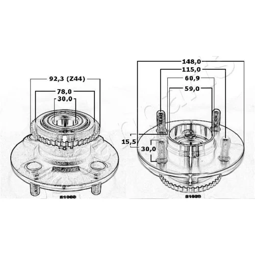 Náboj kolesa JAPANPARTS KK-21039 - obr. 2