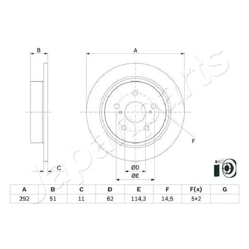 Brzdový kotúč JAPANPARTS DP-272C - obr. 1