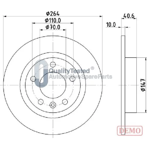 Brzdový kotúč JAPANPARTS DP0400JM