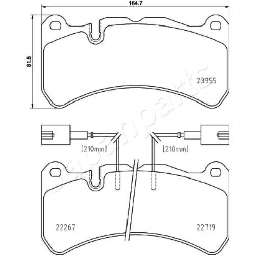 Sada brzdových platničiek kotúčovej brzdy JAPANPARTS PA-0210AF - obr. 1