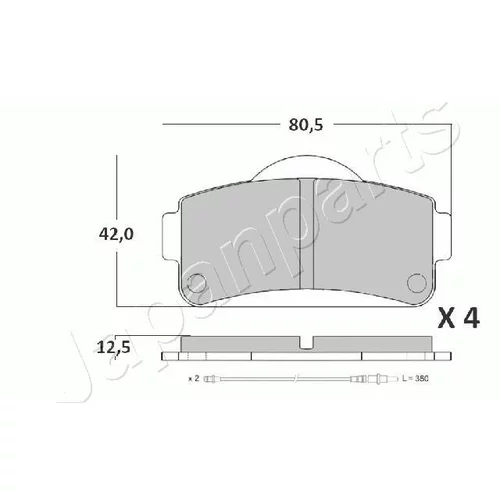 Sada brzdových platničiek kotúčovej brzdy JAPANPARTS PA-MC01 - obr. 1