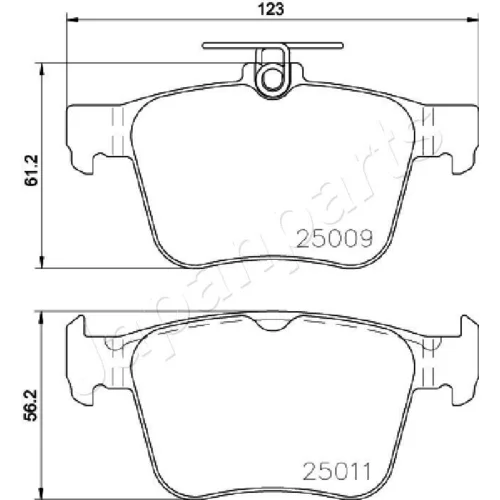 Sada brzdových platničiek kotúčovej brzdy JAPANPARTS PP-0906AF - obr. 1