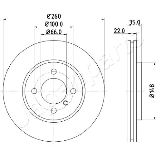 Brzdový kotúč JAPANPARTS DI-0158