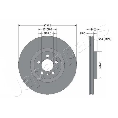 Brzdový kotúč JAPANPARTS DI-0962C - obr. 1