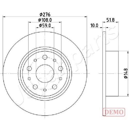 Brzdový kotúč JAPANPARTS DP-0207C