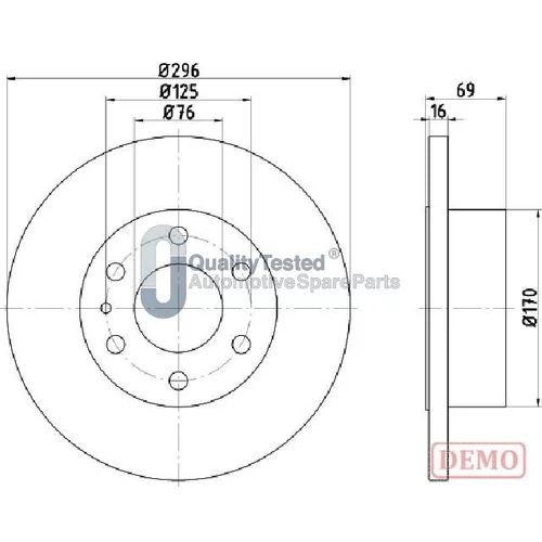 Brzdový kotúč JAPANPARTS DP0225JM