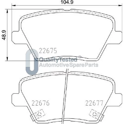 Sada brzdových platničiek kotúčovej brzdy JAPANPARTS PPK15JM - obr. 1