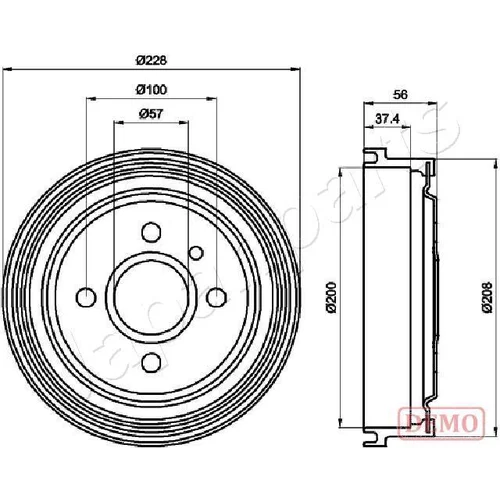 Brzdový bubon JAPANPARTS TA-0403C