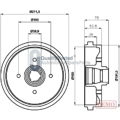 Brzdový bubon JAPANPARTS TA0901JM