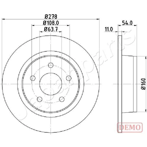 Brzdový kotúč JAPANPARTS DP-0311C