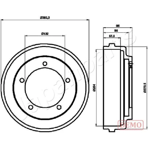 Brzdový bubon JAPANPARTS TA-0316C