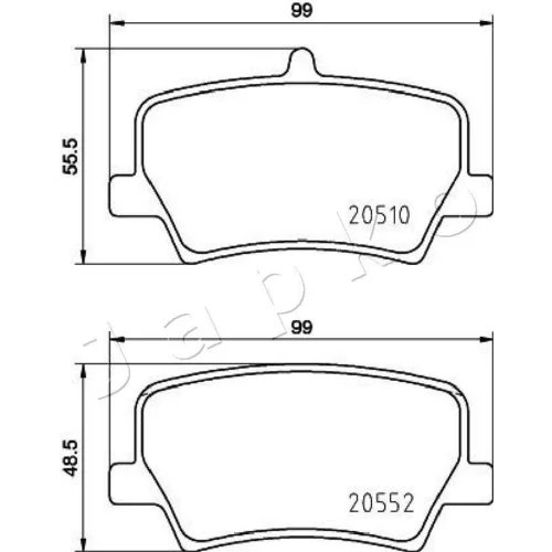 Sada brzdových platničiek kotúčovej brzdy 510322 /JAPKO/ - obr. 1