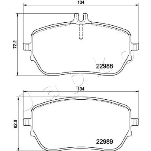 Sada brzdových platničiek kotúčovej brzdy JAPKO 500549 - obr. 1