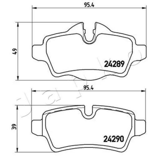 Sada brzdových platničiek kotúčovej brzdy JAPKO 510119 - obr. 1