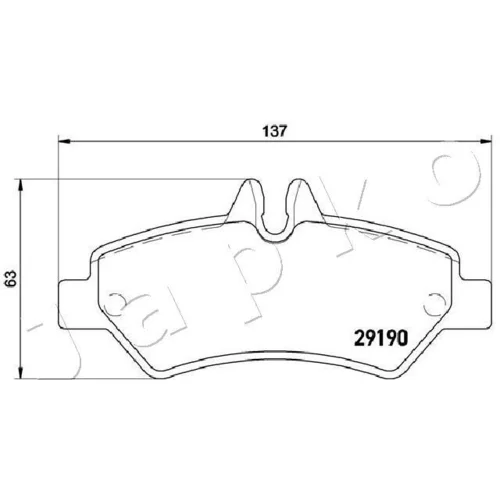 Sada brzdových platničiek kotúčovej brzdy JAPKO 510522 - obr. 1