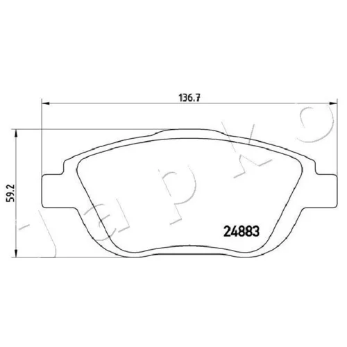 Sada brzdových platničiek kotúčovej brzdy JAPKO 500608 - obr. 1