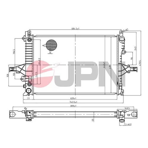 Chladič motora JPN 60C9072-JPN - obr. 1