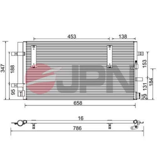 Kondenzátor klimatizácie JPN 60C9077-JPN