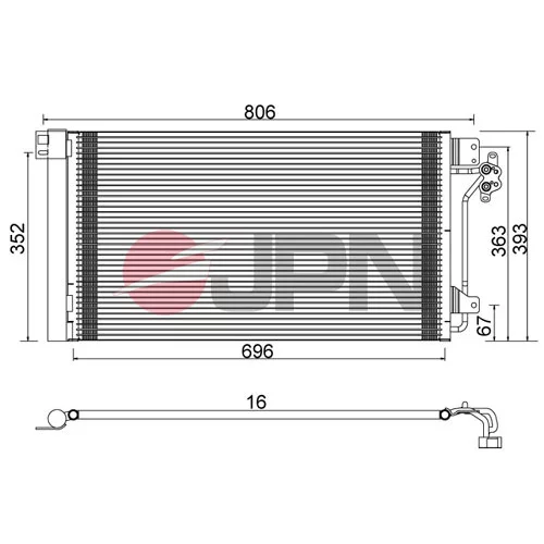 Kondenzátor klimatizácie JPN 60C9143-JPN - obr. 1