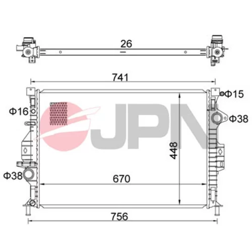 Chladič motora JPN 60C9014-JPN - obr. 2