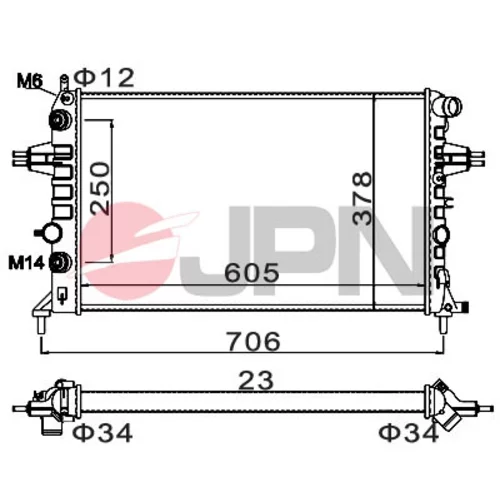 Chladič motora JPN 60C9028-JPN - obr. 1