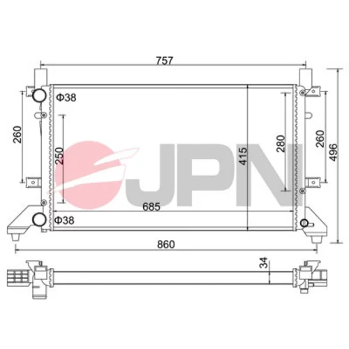 Chladič motora JPN 60C9061-JPN - obr. 1