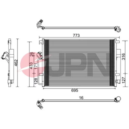 Kondenzátor klimatizácie JPN 60C9145-JPN - obr. 1