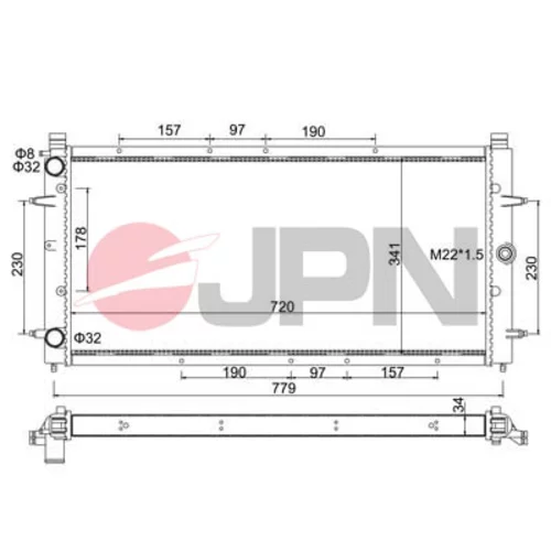 Chladič motora JPN 60C9054-JPN - obr. 1