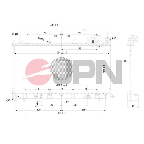 Chladič motora JPN 60C9050-JPN - obr. 1