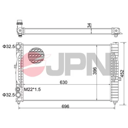 Chladič motora 60C9001-JPN - obr. 1