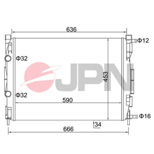 Chladič motora JPN 60C9044-JPN - obr. 1