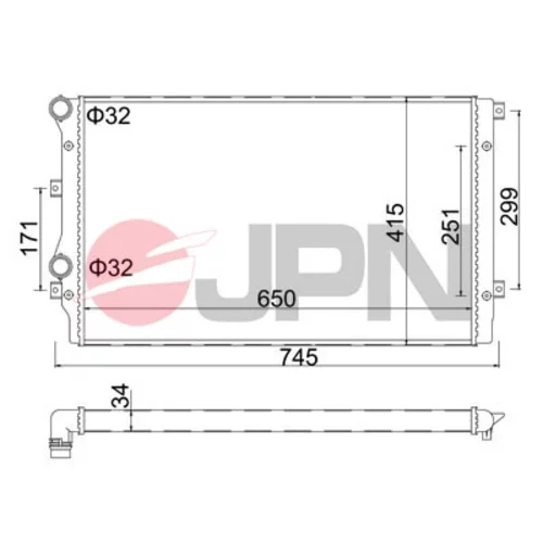 Chladič motora JPN 60C9003-JPN - obr. 1