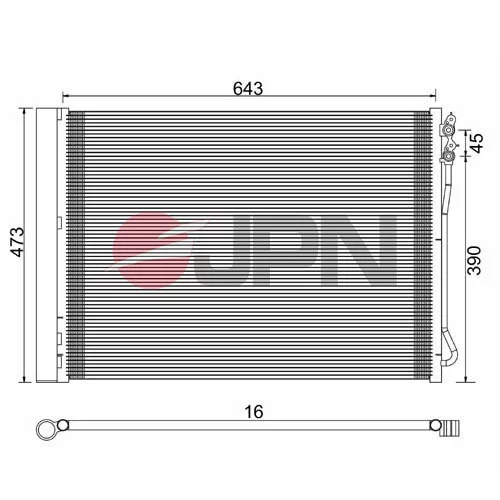 Kondenzátor klimatizácie JPN 60C9085-JPN