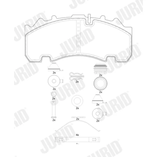 Sada brzdových platničiek kotúčovej brzdy JURID 2926305390