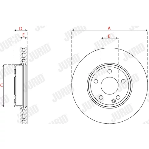 Brzdový kotúč JURID 563258JC - obr. 2