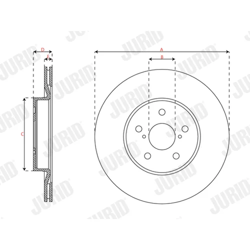 Brzdový kotúč JURID 563745JC - obr. 1