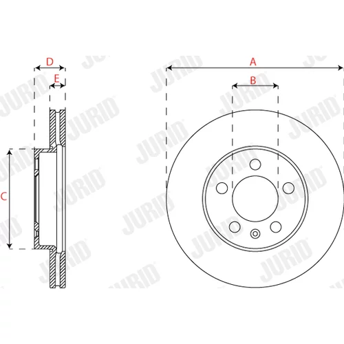 Brzdový kotúč JURID 563227JC - obr. 1