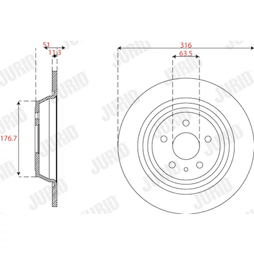 Brzdový kotúč JURID 563301JC - obr. 1