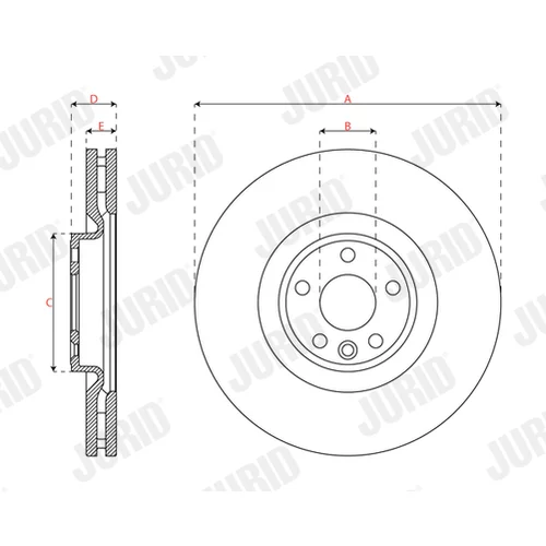Brzdový kotúč JURID 563695JC-1 - obr. 1