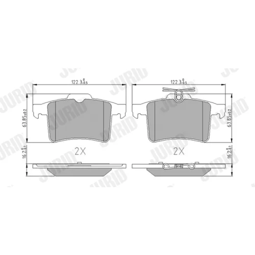 Sada brzdových platničiek kotúčovej brzdy 573800J /JURID/ - obr. 2