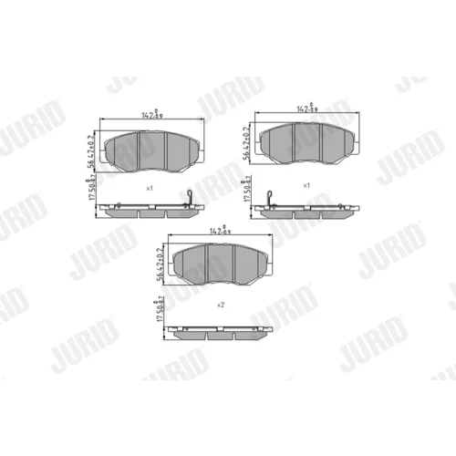 Sada brzdových platničiek kotúčovej brzdy JURID 572504J