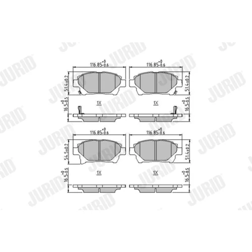 Sada brzdových platničiek kotúčovej brzdy JURID 572618J