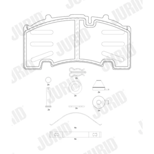 Sada brzdových platničiek kotúčovej brzdy JURID 2926405390