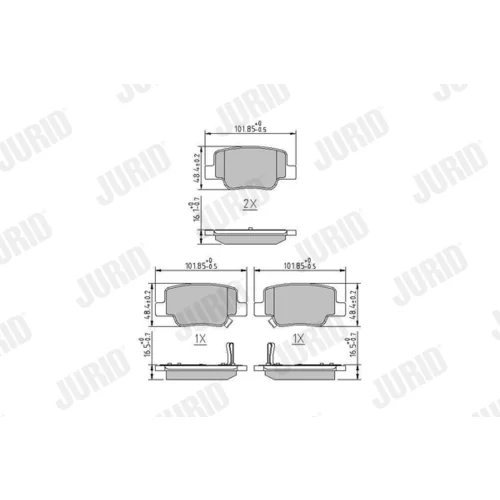 Sada brzdových platničiek kotúčovej brzdy JURID 572623J - obr. 1